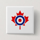 Canadian Maple Leaf Roundel Graphic Vierkante Button 5,1 Cm (Voorkant)