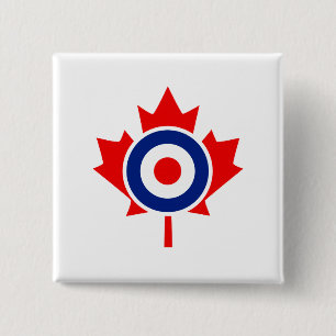 Canadian Maple Leaf Roundel Graphic Vierkante Button 5,1 Cm