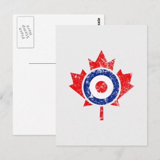 Canadian Maple Leaf Roundel Grunge Mod CANADA Briefkaart (Voorkant / Achterkant)