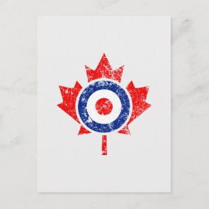 Canadian Maple Leaf Roundel Grunge Mod CANADA Briefkaart