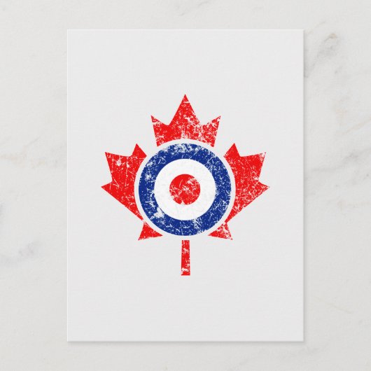 Canadian Maple Leaf Roundel Grunge Mod CANADA Briefkaart (Voorkant)