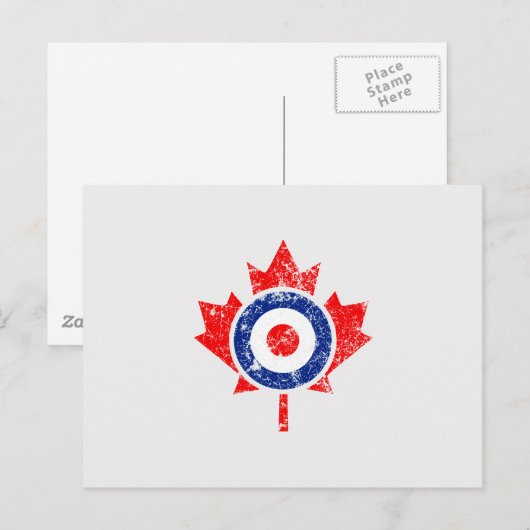 Canadian Maple Leaf Roundel Grunge Mod CANADA Briefkaart (Voorkant / Achterkant)