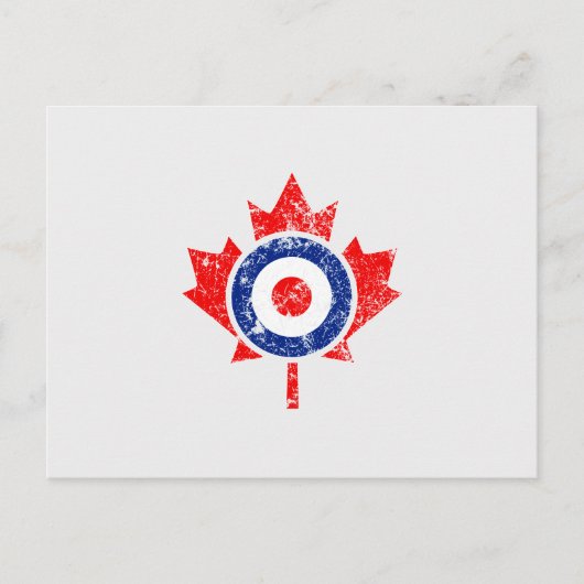 Canadian Maple Leaf Roundel Grunge Mod CANADA Briefkaart (Voorkant)