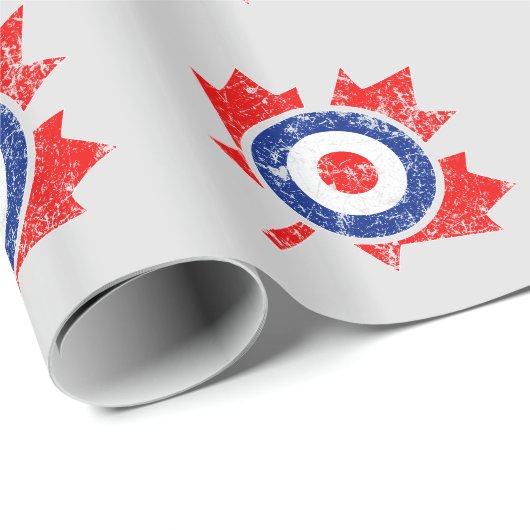 Canadian Maple Leaf Roundel Grunge Mod CANADA Cadeaupapier (Rol Hoek)