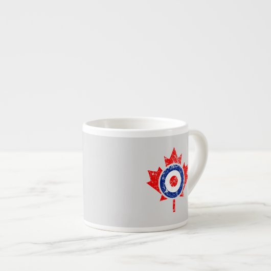 Canadian Maple Leaf Roundel Grunge Mod CANADA Espresso Kop (Voorkant rechts)