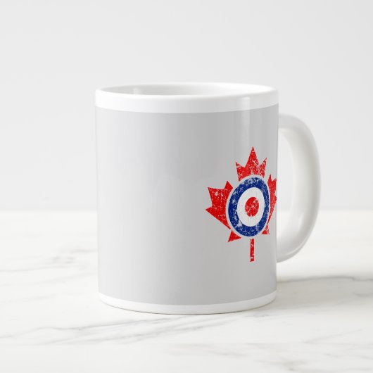 Canadian Maple Leaf Roundel Grunge Mod CANADA Grote Koffiekop (Voorkant rechts)
