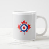 Canadian Maple Leaf Roundel Grunge Mod CANADA Grote Koffiekop (Rechts)