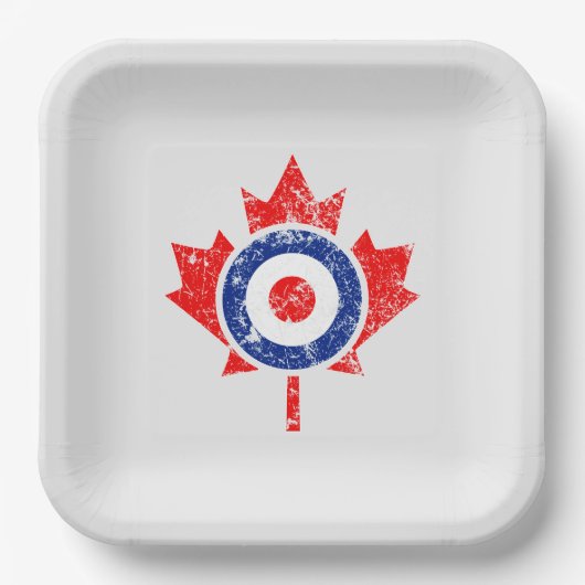 Canadian Maple Leaf Roundel Grunge Mod CANADA Papieren Bordje (Voorkant)