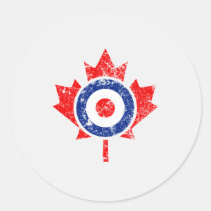Canadian Maple Leaf Roundel Grunge Mod CANADA Ronde Sticker