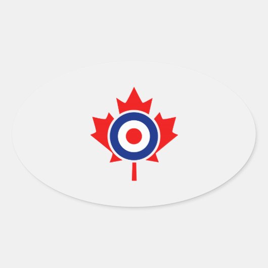 Canadian Maple Leaf Roundel Mod Badge Ovale Sticker (Voorkant)