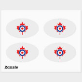 Canadian Maple Leaf Roundel Mod Badge Ovale Sticker (Vel)