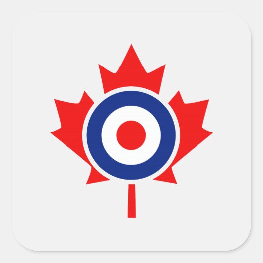 Canadian Maple Leaf Roundel Mod Badge Vierkante Sticker (Voorkant)