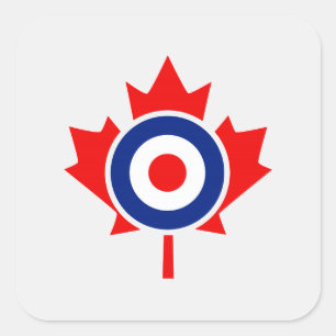 Canadian Maple Leaf Roundel Mod Badge Vierkante Sticker