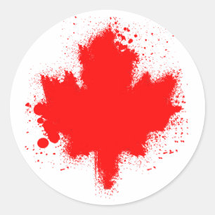 Canadian Maple Leaf Splash Tshirts Ronde Sticker