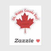 Canadian Maple Leaf w/Text Sticker (Vel)