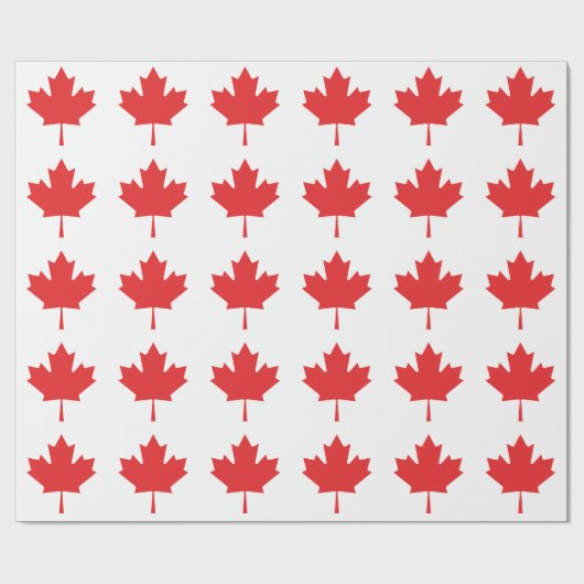 Canadian Maple Leaf Wrapping Paper – Red Canada Cadeaupapier (Vlak)