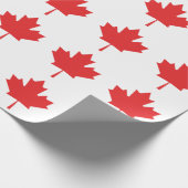 Canadian Maple Leaf Wrapping Paper – Red Canada Cadeaupapier (Hoek)