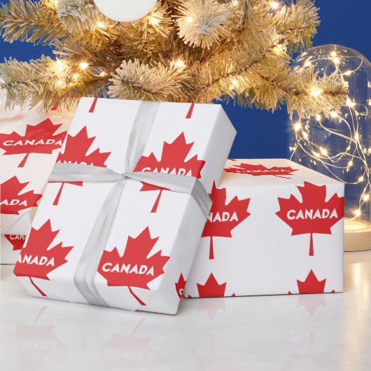 Canadian Maple Leaf Wrapping Paper – Red Canada Cadeaupapier (Feestdagen)