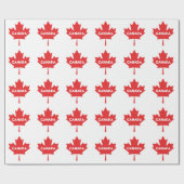 Canadian Maple Leaf Wrapping Paper – Red Canada Cadeaupapier (Vlak)