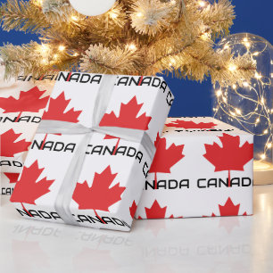 Canadian Maple Red Leaf Wrapping Paper – Feestelij Cadeaupapier