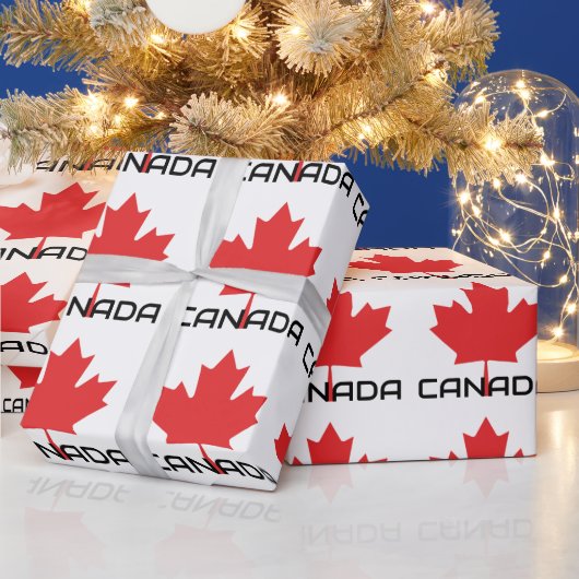 Canadian Maple Red Leaf Wrapping Paper – Feestelij Cadeaupapier (Feestdagen)