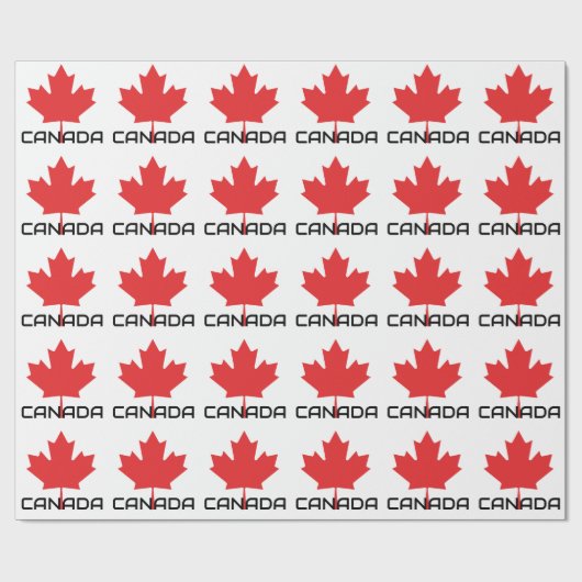 Canadian Maple Red Leaf Wrapping Paper – Feestelij Cadeaupapier (Vlak)