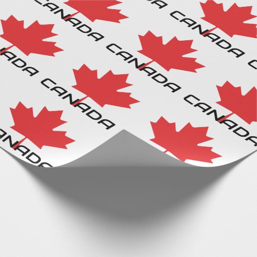 Canadian Maple Red Leaf Wrapping Paper – Feestelij Cadeaupapier (Hoek)