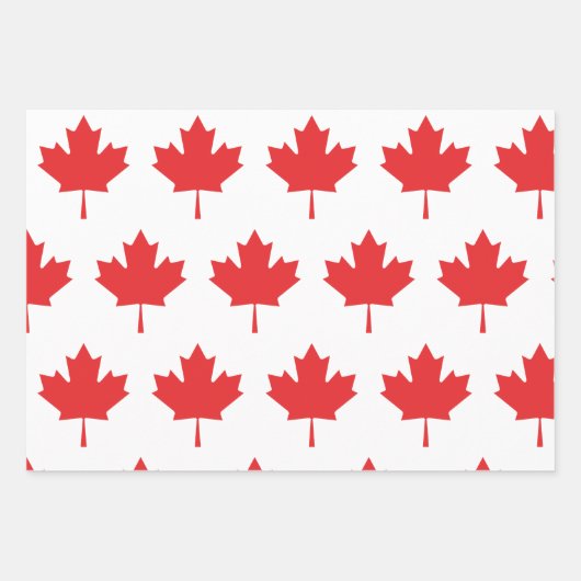 Canadian Maple Red Leaf Wrapping Paper Sheets (Voorkant 2)