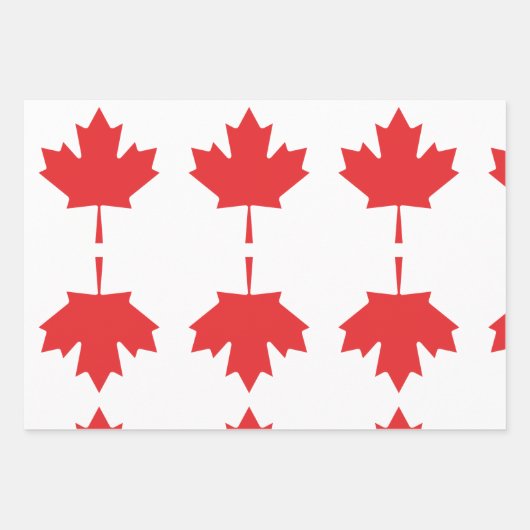 Canadian Maple Red Leaf Wrapping Paper Sheets (Voorkant)