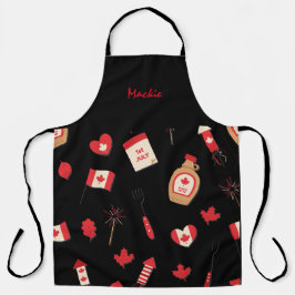 Canadian Maple Syrup BBQ, bewerkbare naam Schort