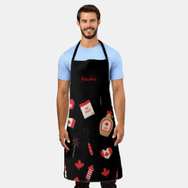 Canadian Maple Syrup BBQ, bewerkbare naam Schort