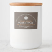 Canadian Maple Syrup Editable Food Label Brown Voedselcontainer Etiket (Voorkant)