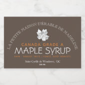 Canadian Maple Syrup Editable Food Label Voedselcontainer Etiket (Enkel label)