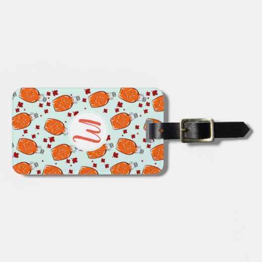 Canadian Maple Syrup Pattern Bagagelabel (Voorkant horizontaal)