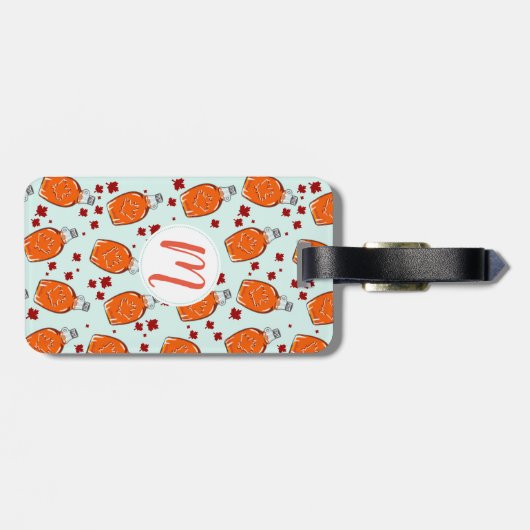 Canadian Maple Syrup Pattern Bagagelabel (Achterkant horizontaal)