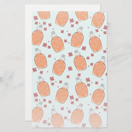 Canadian Maple Syrup Pattern Briefpapier (Voorkant / Achterkant)