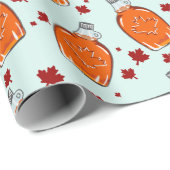 Canadian Maple Syrup Pattern Cadeaupapier (Rol Hoek)