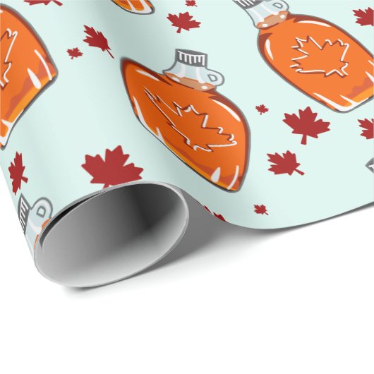 Canadian Maple Syrup Pattern Cadeaupapier (Rol Hoek)