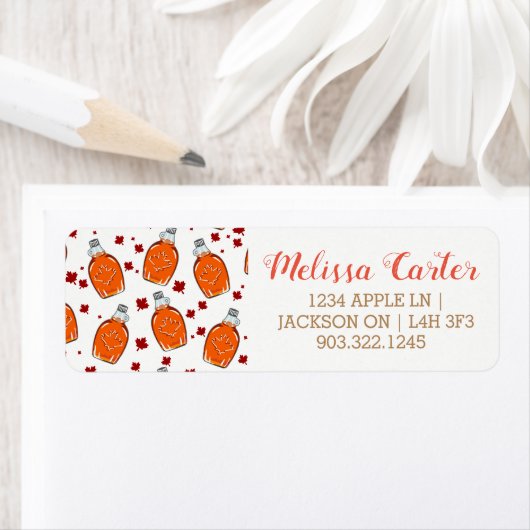 Canadian Maple Syrup Pattern Etiket (Insitu)