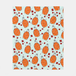 Canadian Maple Syrup Pattern Fleece Deken