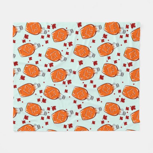 Canadian Maple Syrup Pattern Fleece Deken (Voorkant (Horizontaal))