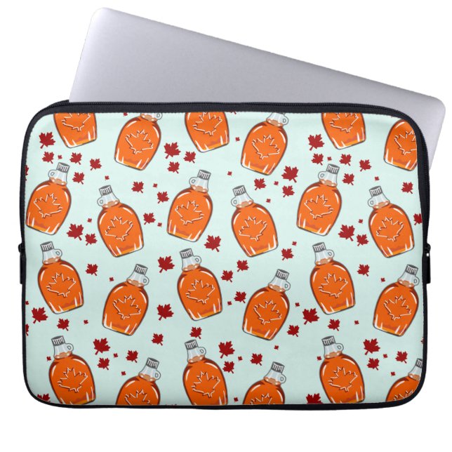 Canadian Maple Syrup Pattern Laptop Sleeve (Voorkant)