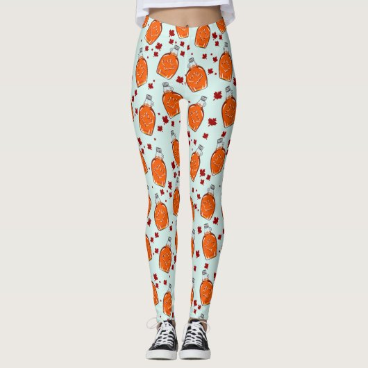 Canadian Maple Syrup Pattern Leggings (Voorkant)