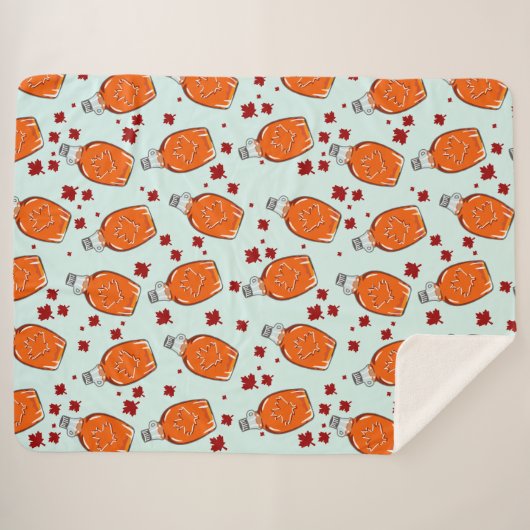 Canadian Maple Syrup Pattern Sherpa Deken (Voorkant (horizontaal))