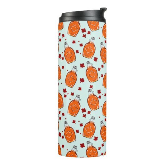 Canadian Maple Syrup Pattern Thermosbeker (Gedraaid links)