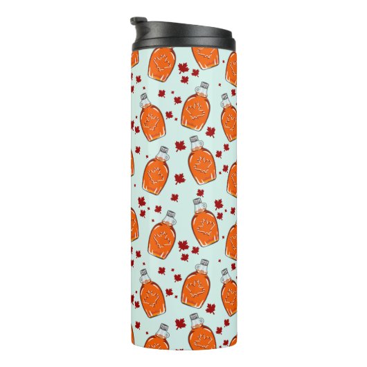 Canadian Maple Syrup Pattern Thermosbeker (Geroteerd rechts)