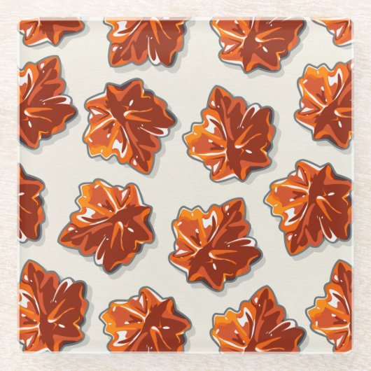Canadian Maple Syrup Snoep Pattern Glazen Onderzetter (Voorkant)