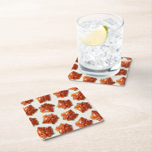 Canadian Maple Syrup Snoep Pattern Kartonnen Onderzetters (Insitu)