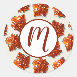 Canadian Maple Syrup Snoep Pattern Ronde Sticker