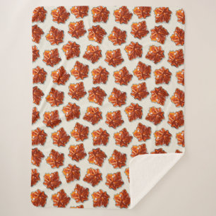 Canadian Maple Syrup Snoep Pattern Sherpa Deken